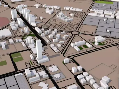 Al Fujairah City UAE Low-poly 3D model