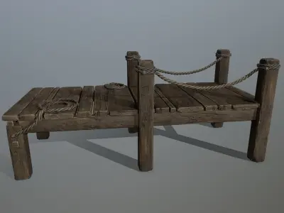 woods and ropes Low-poly 3D model