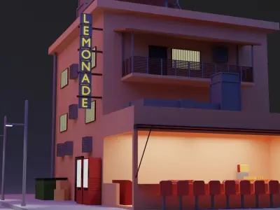 lemonade city ready for animation Low-poly 3D model