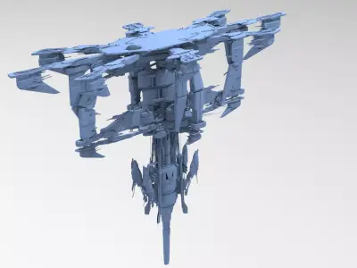 Alien Sci-fi base platforms 14 3D 3D model
