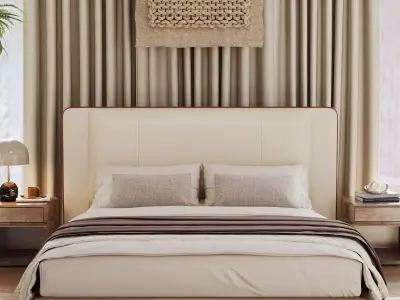 scandinavian bedroom scene 3D model