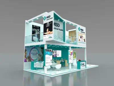 10x5m Mezzanine Stand 3D model 3D model