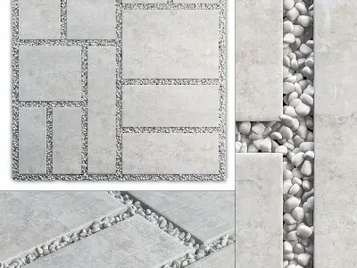 Paving tile pebble n8 3D model