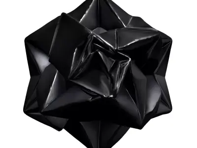 Abstract Geometric Metallic Polyhedron Sculpture Low-poly 3D model