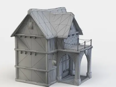 House medieval - medieval Low-poly 3D model