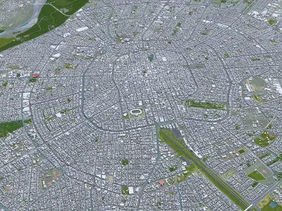 Santa Cruz de la Sierra Bolivia 50km Low-poly 3D model