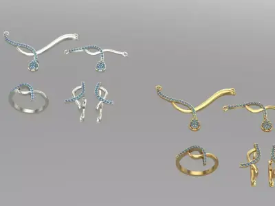 Earnings and ring plus grurmette 3D print model