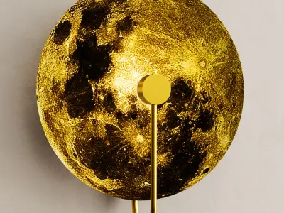 ASTRONOMY gold wall light with moon 3D model