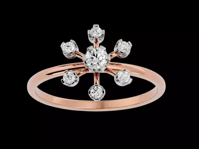 Light Minimalist Diamond Ring Earrings Pendant Set 3D print model