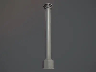 Barrier Bollard pack 3 Gray v1 Low-poly 3D model