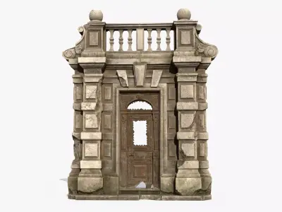 Old Portal Abandoned Door Low-poly 3D model
