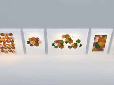 LOTUS LEAF WALL ART COLLECTION 3D model