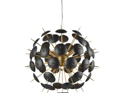 Gold Black Hanging Pendant Light 3D Model 3D model