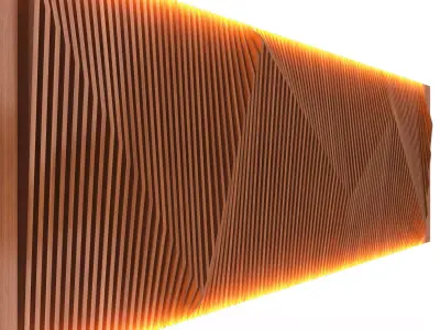 Parametric Decorative Wall 01 Low-poly 3D model