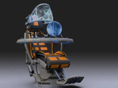 Sci fi Armchair Low-poly 3D model