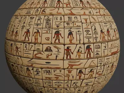 Ancient Egypt Hieroglyphs  - VOL 1 - 7 Seamless PBR Texture