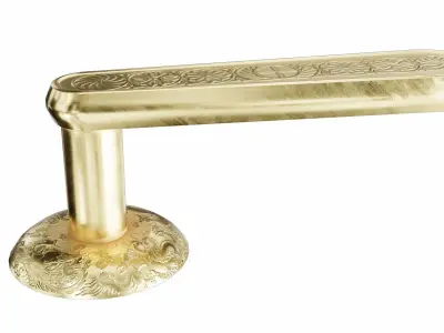 Door-handle gold door handle with ornate design Low-poly 3D model