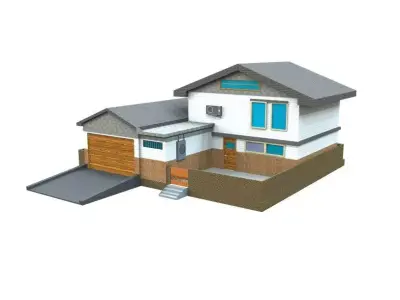exterior design of modern house  3D model