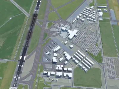 Eugene Airport 10km Low-poly 3D model