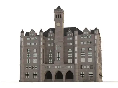 Waldorf Astoria Building Washington DC Low-poly 3D model