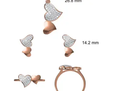 Light wt Ring Earrings Pendant set stl jcd 1-render details 3D print model 19