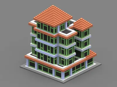 House Voxel - 25 Low-poly 3D model