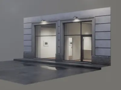 Contemporary Small Art Gallery Low-poly 3D model