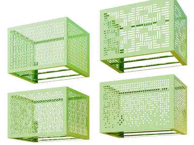 Baskets for air conditioning on the facade 3 3D model