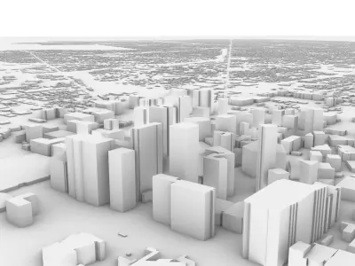 Detroit 3D Model map of toronto Low-poly 3D model