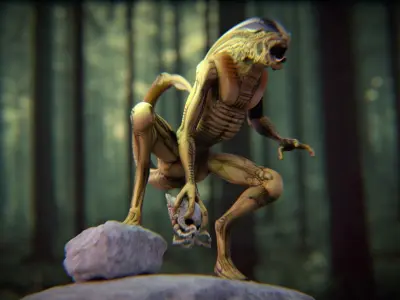 Alien Predator Creature high poly 3D model