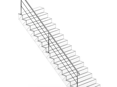 Wooden Stairs 9 3D model