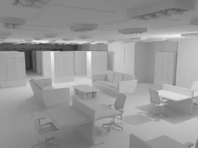 Library Interior No Material 3D model