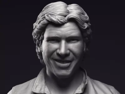Harrison Ford as Han Solo Bust Printable 3D Model 3D print model