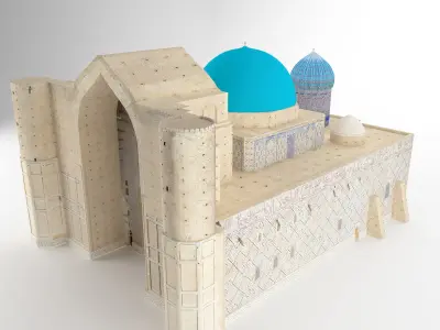old mosque persian mausoleum of khoja ahmed yasawi Low-poly 3D model