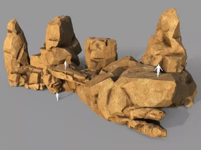 Mountain desert Rocks - 3D Models PBR Pack 05 Low-poly 3D model
