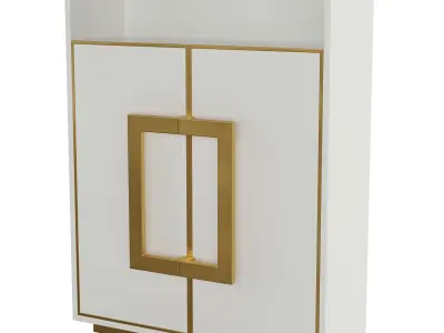 Homary-White Shoe Storage Cabinet 3D model