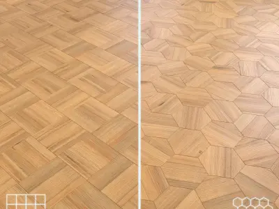 Parquet - Laminate - Wooden floor 2 in 1 Low-poly 3D model 55