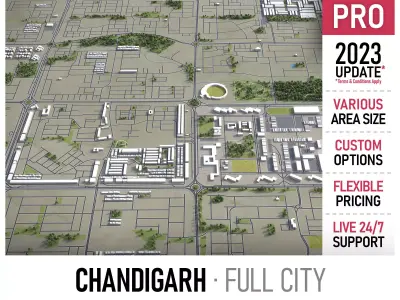 Chandigarh  Low-poly 3D model