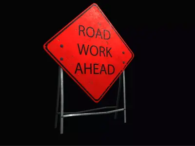 HQ Road Sign Free low-poly 3D model