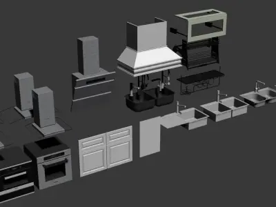 KITCHEN COLLECTION with appliances 3D model