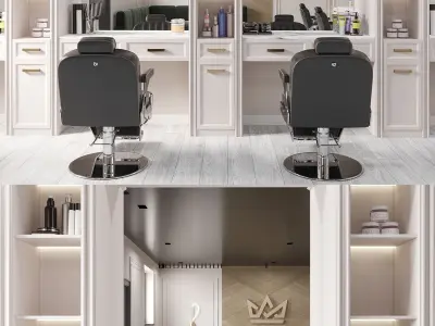 Barbershop Furniture  3D model