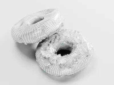 Strawberry Donut - 3D Scan Low-poly 3D model