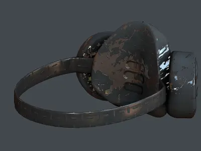 Gas mask helmet 3d model scifi Low-poly  Low-poly 3D model