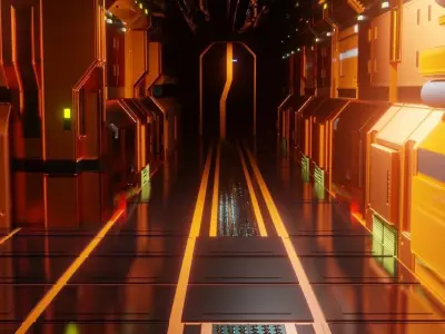 Sci-Fi Environment Game ready Low-poly 3D model Low-poly 3D model