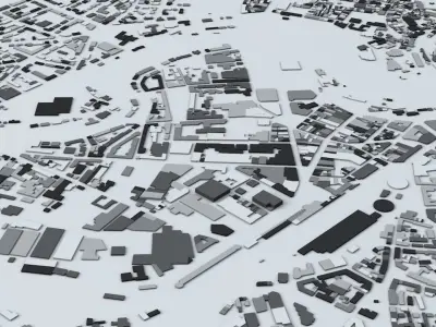 Luxembourg City Streets and Buildings 3D model