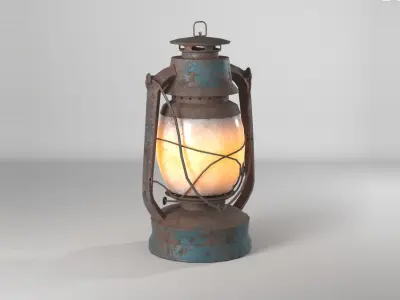 rusty lantern--personal use-- - PBR 3D model
