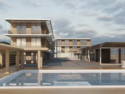 motel near sea 3D model