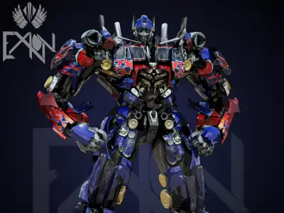 Transformers Optimus Prime DLX DOTM Low-poly 3D model
