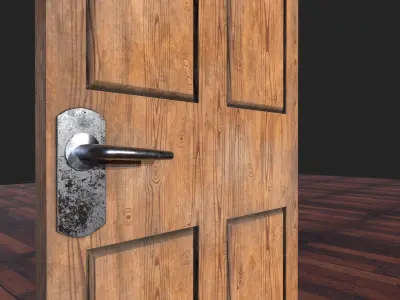 door wood low poly Low-poly 3D model purchase