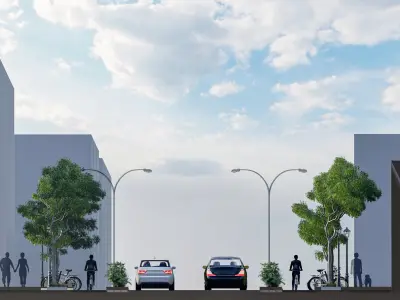 Street Road Section 3D model